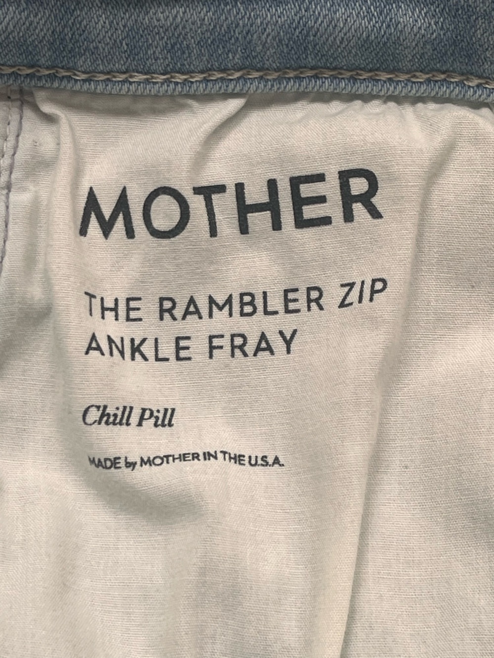 Mother Jeans Rambler Zip Ankle Fray Size 30 Hi Rise Wide Leg Chill Pill Blue - Picture 7 of 13